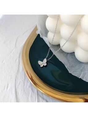 Butterfly Necklace / Simulated Diamonds Butterfly Necklace / 925 Sterling Silver